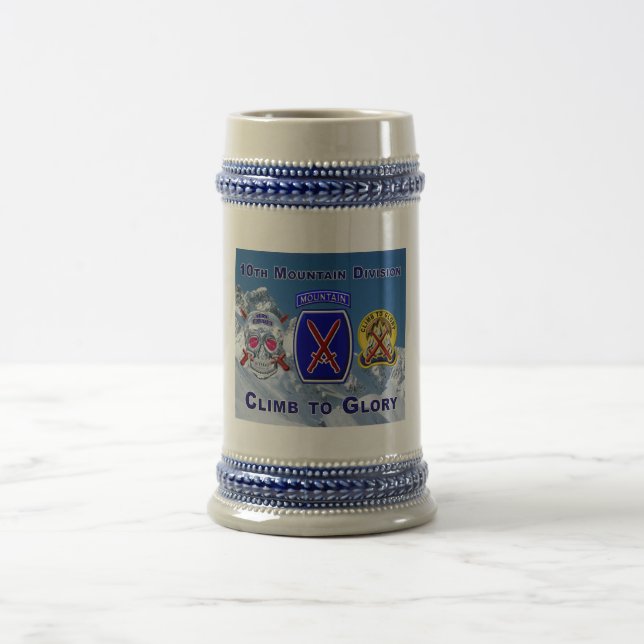 One of a Kind 10th Mountain Division Design Beer Stein (Center)