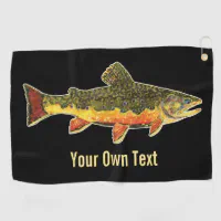 One-of-a-Kind Brook Trout Fly Fishing Angler's Golf Towel