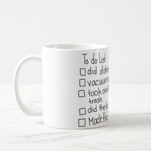 One of a Kind - Dry Erase- "To Do List" Mug (Left)
