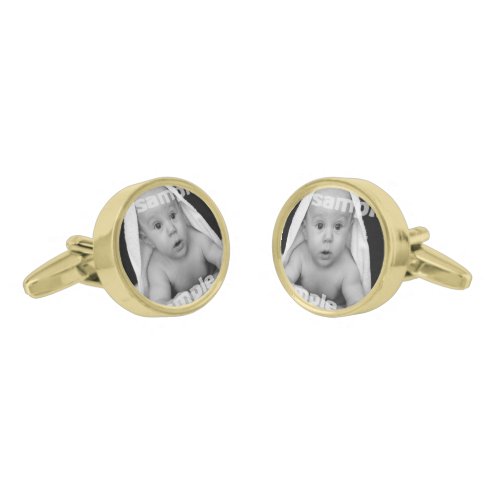 One Of A Kind Easy Customizable Personalized Gold Cufflinks