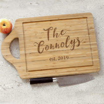 One of a Kind Engraved Bamboo Cutting Board