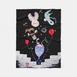 One-of-a-kind Fleece Blanket. Pink's Wall. Blanket