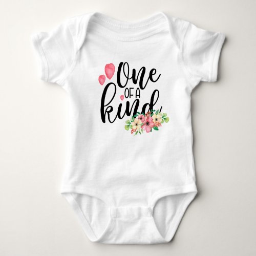 One Of A Kind Floral One_Piece Bodysuite   Baby Bodysuit