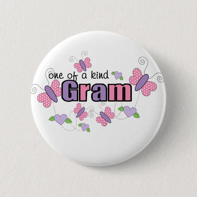 One Of A Kind Gram Pinback Button (Front)