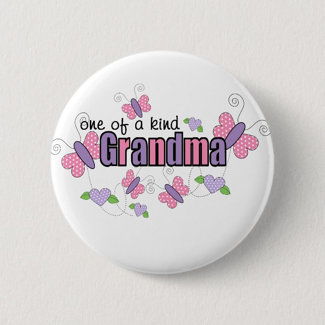 One Of A Kind Grandma Pinback Button (Front)