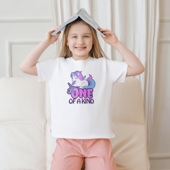 One Of A Kind Kawaii Kids Unicorn T-shirt by Gorjo_Designs at Zazzle