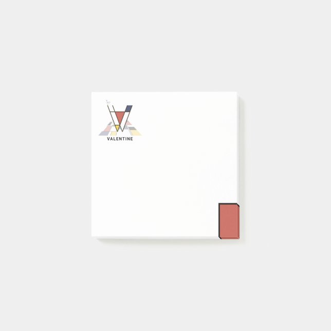 One-of-a-kind Modern Art Monogram. Letter V Post-it Notes (Front)