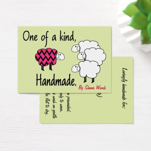 One Of A Kind Pink and Black Sheep Hang Tag