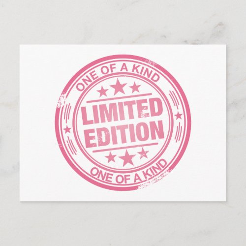 One of a kind _pink rubber stamp effect_ postcard