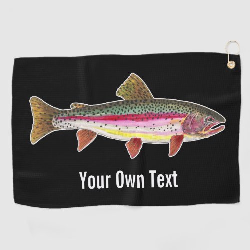 One_of_a_Kind Rainbow Trout Fly Fishing Anglers Golf Towel