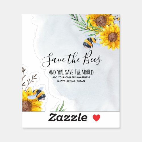 One of a Kind SAVE THE BEES Personalized Sticker