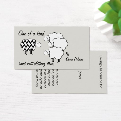 Customizable One Of A Kind Sheep Hang Tag Business Cards