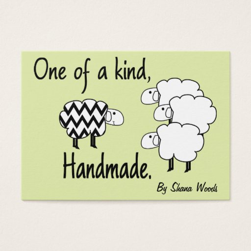 Customizable One Of A Kind Sheep Hang Tag Business Card Template