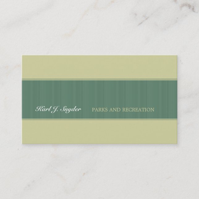 One of a Kind  Simplistic Classic Forest Mod Green Business Card (Front)