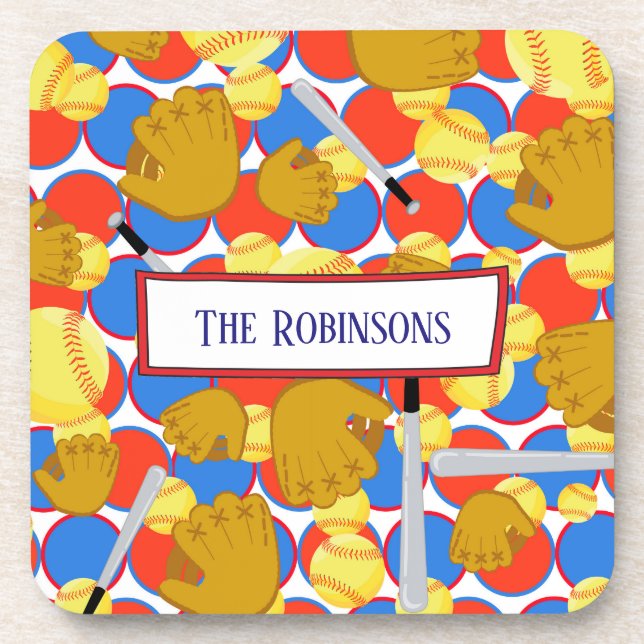 One of a kind Softball Drink Coaster (Front)