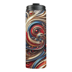 One of a kind -Thermal Red Blue Gold Tumbler