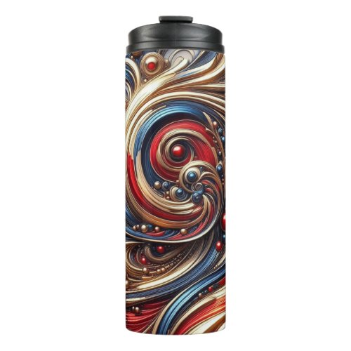 One of a kind _Thermal Red Blue Gold Tumbler