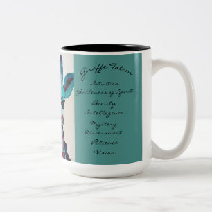 One of a kind Watercolor Giraffe totem Coffee Mug