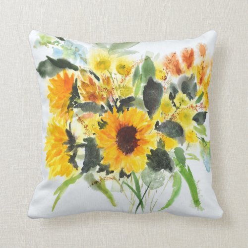 One of a kind watercolor painting on your pillow