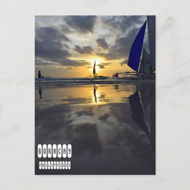One of Kind Boracay  Beach Sunset Postcard (Front)