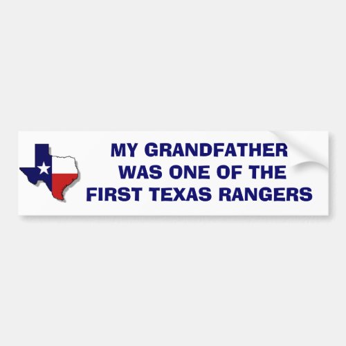 ONE OF THE FIRST TEXAS RANGERS BUMPER STICKER