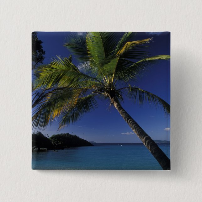 One of the World's Best beaches; Trunk Bay on Pinback Button (Front)