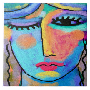 One of Those Days Abstract Digital Painting Ceramic Tile