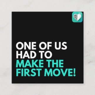 One of us had to do it square business card