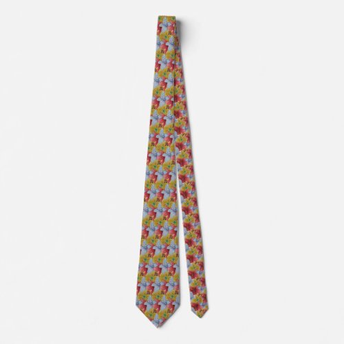 one off unique all over colorful floral Neck Tie