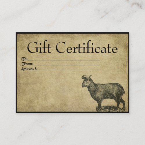 One Ol Goat_ Prim Gift Certificate Cards