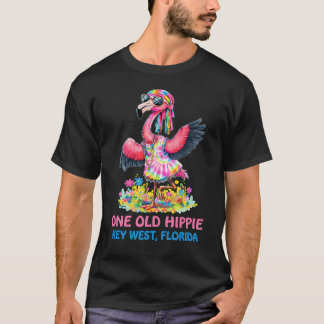 One Old Hippie Groovy Tie Dye Flamingo Key West T-Shirt