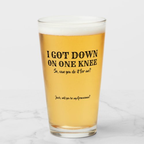 One One Knee _ Funny Groomsman Proposal Glass