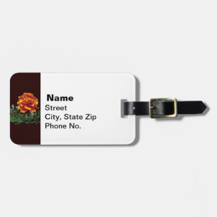 One Orange Marigold with Yellow Tips Luggage Tag