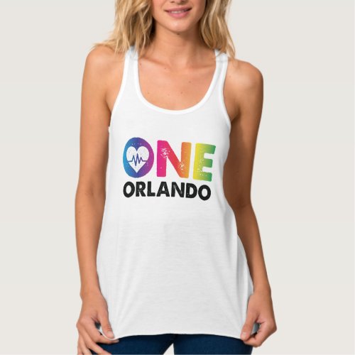 One Orlando One Pulse Rainbow Heart Tank Top