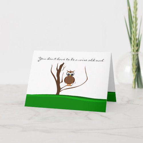 One OwlTwo Owls Sitting in a Tree _ Valentine Holiday Card