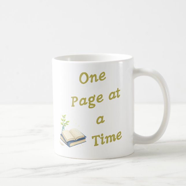 One Page at a Time – Mindful Reading Design Coffee Mug (Right)