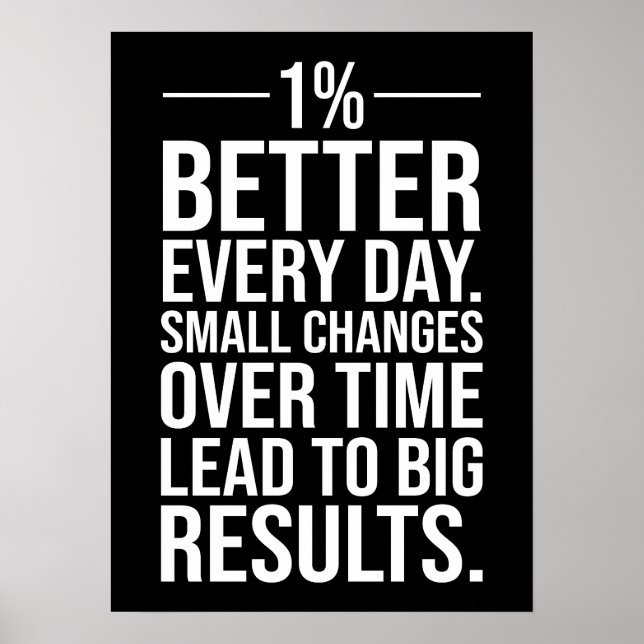 One Percent Better Every Day, Success Motivational Poster (Front)