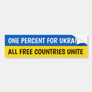 One percent for Ukraine Bumper Sticker