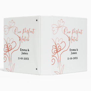 One Perfect match terracotta wedding couple name f 3 Ring Binder