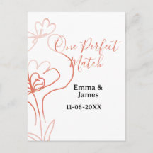 One Perfect match terracotta wedding couple name f