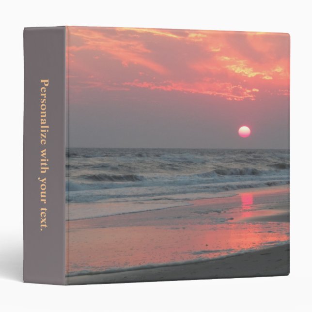 One Perfect Sunset - Oak Island, NC 3 Ring Binder (Front/Spine)