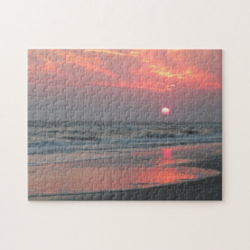 One Perfect Sunset _ Oak Island North Carolina Jigsaw Puzzle