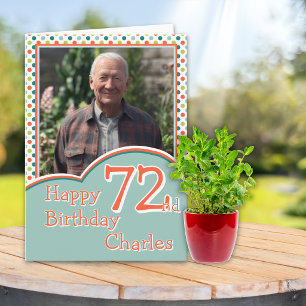 One Photo 72nd Birthday Card