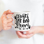 One Photo Best Cat Dad Ever Pet Paw Prints Coffee Mug<br><div class="desc">"Best Cat Dad Ever" design with customizable to your own pet photo.</div>