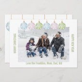 One Photo Christmas Ornaments Editable Holiday Card (Front/Back)