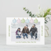One Photo Christmas Ornaments Editable Holiday Card (Standing Front)