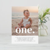 One Photo First Birthday Invitation (Standing Front)