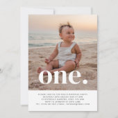 One Photo First Birthday Invitation (Front)