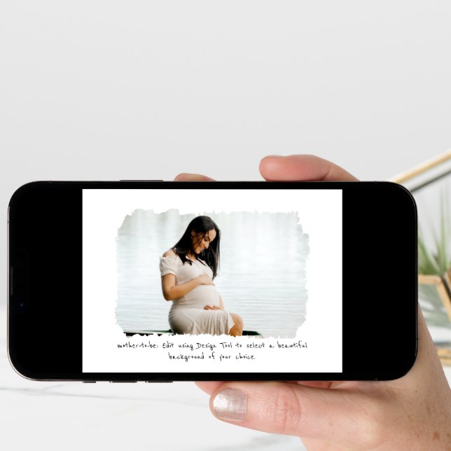 One Photo Frame Overlay Gender Neutral Pregnancy Announcement (Front Digital)