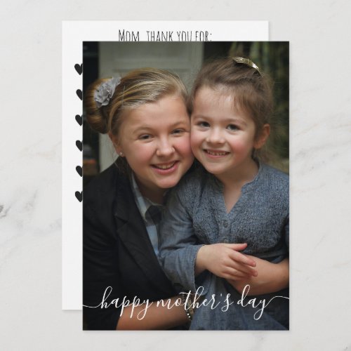 One Photo Happy Mothers DayThank you for Holiday Card